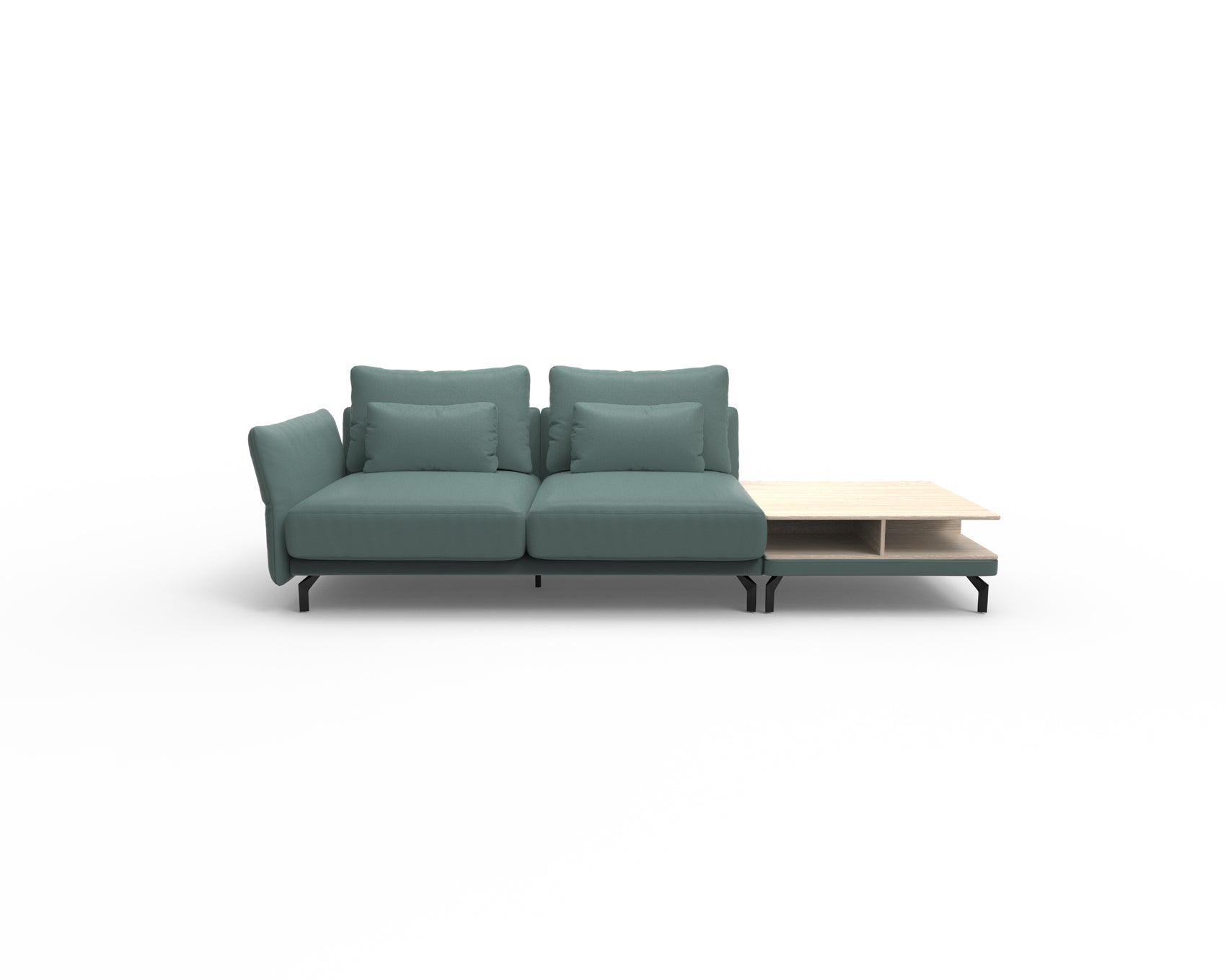 Seagull 2 Seater Sofa with Shelf Table (Right)